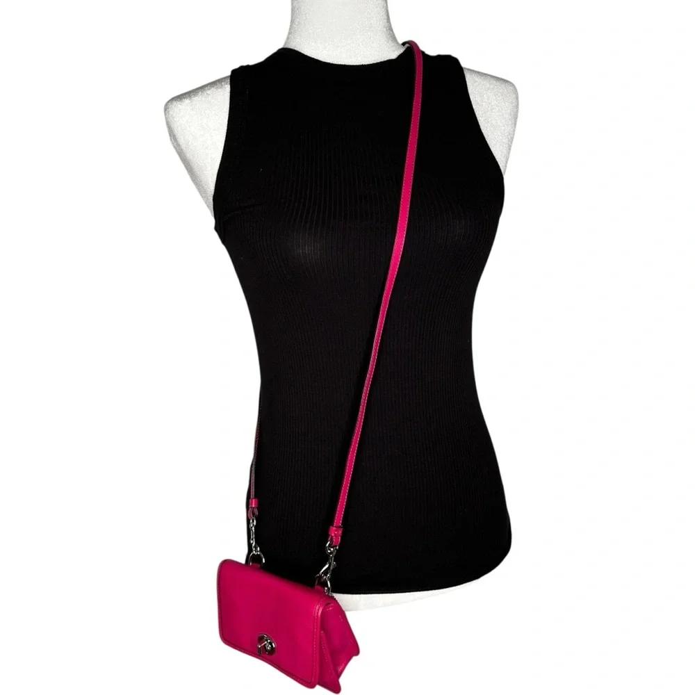 Coach Crossbody 48005 Legacy Mini Crossbody Fuchsia Pink Leather